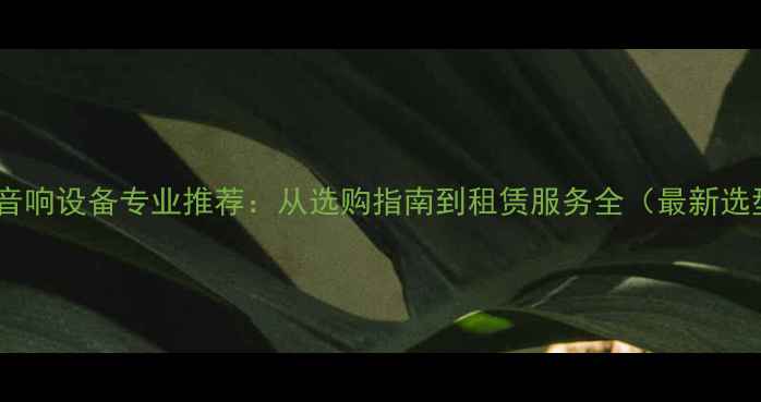 图片 佛山舞台音响设备专业推荐：从选购指南到租赁服务全（最新选型攻略）2