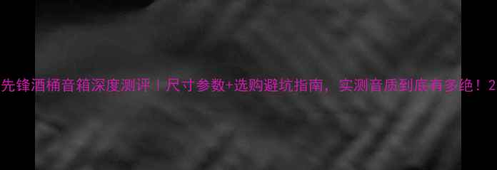 图片 先锋酒桶音箱深度测评｜尺寸参数+选购避坑指南，实测音质到底有多绝！2