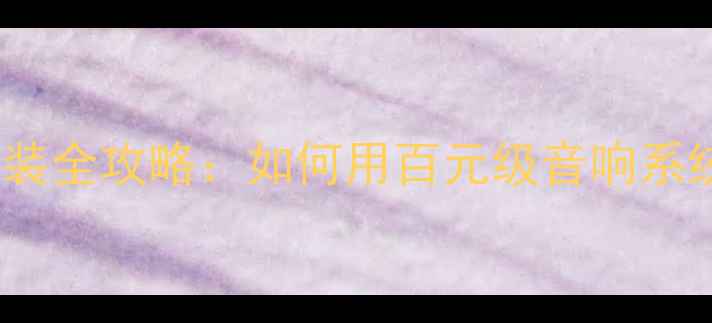 图片 全新爱丽舍C5喇叭改装全攻略：如何用百元级音响系统实现千元级音效？1