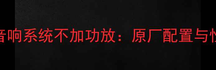 图片 八代雅阁音响系统不加功放：原厂配置与性价比之选