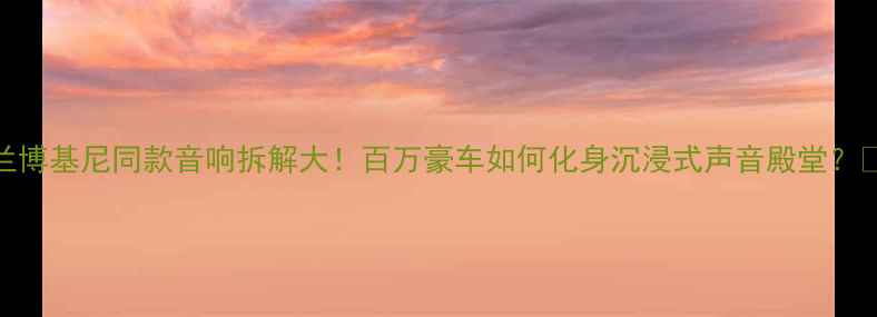 图片 兰博基尼同款音响拆解大！百万豪车如何化身沉浸式声音殿堂？✨