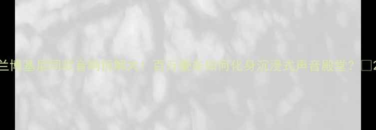 图片 兰博基尼同款音响拆解大！百万豪车如何化身沉浸式声音殿堂？✨2