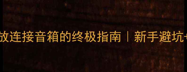 图片 分体式功放连接音箱的终极指南｜新手避坑+搭配技巧