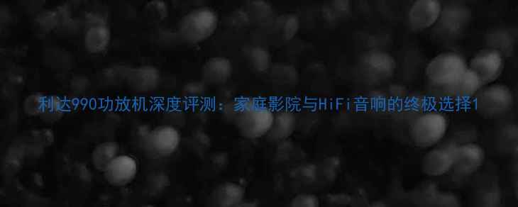 图片 利达990功放机深度评测：家庭影院与HiFi音响的终极选择1
