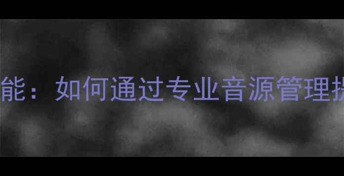 图片 前级功放的核心功能：如何通过专业音源管理提升音响系统音质1
