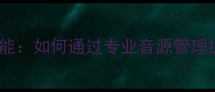 图片 前级功放的核心功能：如何通过专业音源管理提升音响系统音质2