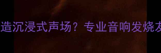 图片 剧院级音箱如何打造沉浸式声场？专业音响发烧友的四大核心配置1