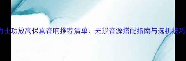 图片 力士功放高保真音响推荐清单：无损音源搭配指南与选机技巧1