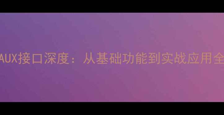 图片 功放AUX接口深度：从基础功能到实战应用全指南