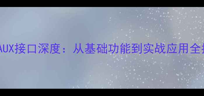 图片 功放AUX接口深度：从基础功能到实战应用全指南1