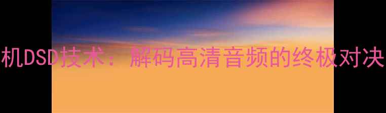 图片 功放DSP与主机DSD技术：解码高清音频的终极对决与选购指南1