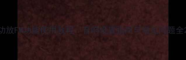 图片 功放FM功能使用教程：音响设置指南与常见问题全2