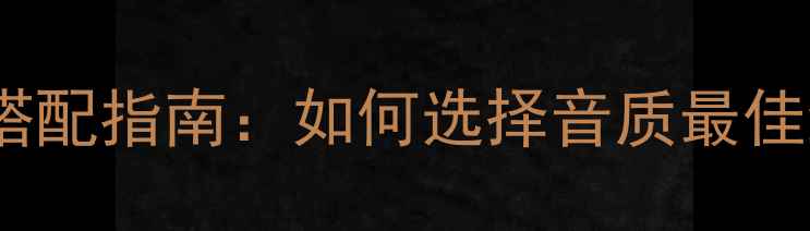 图片 功放与扬声器完美搭配指南：如何选择音质最佳组合？选购全攻略1
