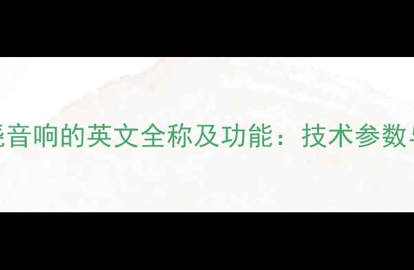 图片 功放中环绕音响的英文全称及功能：技术参数与选购指南
