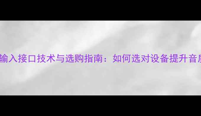 图片 功放主输入接口技术与选购指南：如何选对设备提升音质表现2