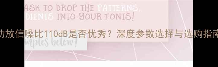 图片 功放信噪比110dB是否优秀？深度参数选择与选购指南