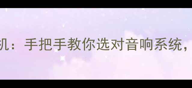 图片 功放前后级vs合并机：手把手教你选对音响系统，省下万元冤枉钱！