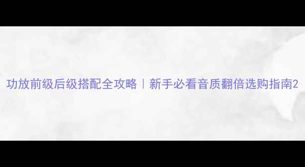 图片 功放前级后级搭配全攻略｜新手必看音质翻倍选购指南2