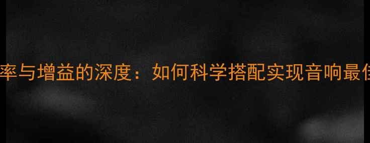 图片 功放功率与增益的深度：如何科学搭配实现音响最佳音效2