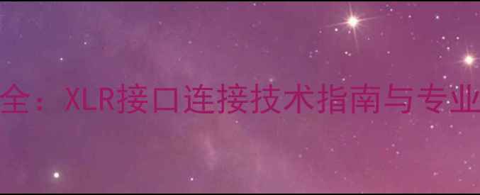 图片 功放平衡输入转单全：XLR接口连接技术指南与专业音响系统升级方案