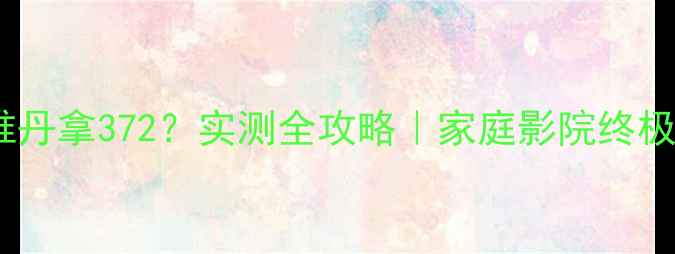 图片 功放怎么推丹拿372？实测全攻略｜家庭影院终极搭配方案1