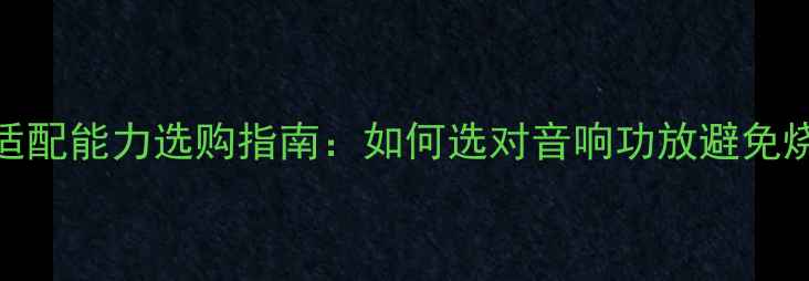 图片 功放抗负载适配能力选购指南：如何选对音响功放避免烧毁设备？🔥