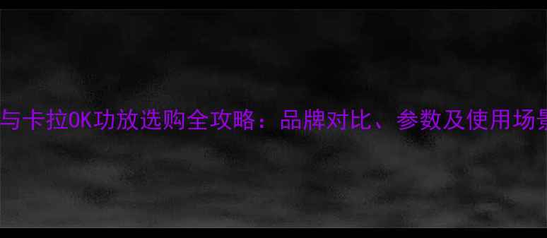 图片 功放机与卡拉OK功放选购全攻略：品牌对比、参数及使用场景指南1