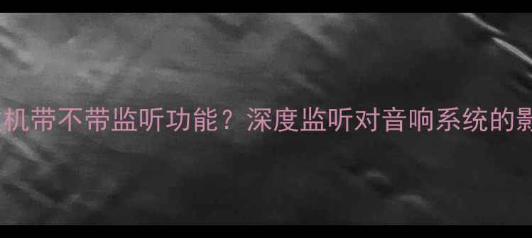 图片 功放机带不带监听功能？深度监听对音响系统的影响2