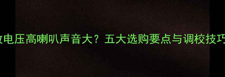 图片 功放电压高喇叭声音大？五大选购要点与调校技巧全1