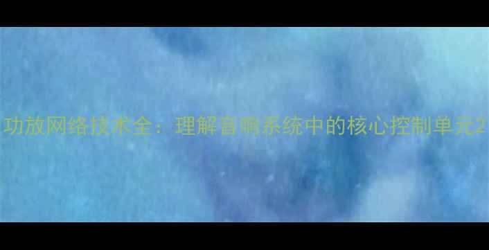 图片 功放网络技术全：理解音响系统中的核心控制单元2