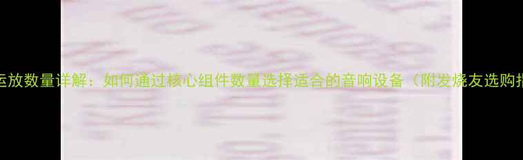 图片 功放运放数量详解：如何通过核心组件数量选择适合的音响设备（附发烧友选购指南）