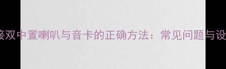 图片 功放连接双中置喇叭与音卡的正确方法：常见问题与设置指南1