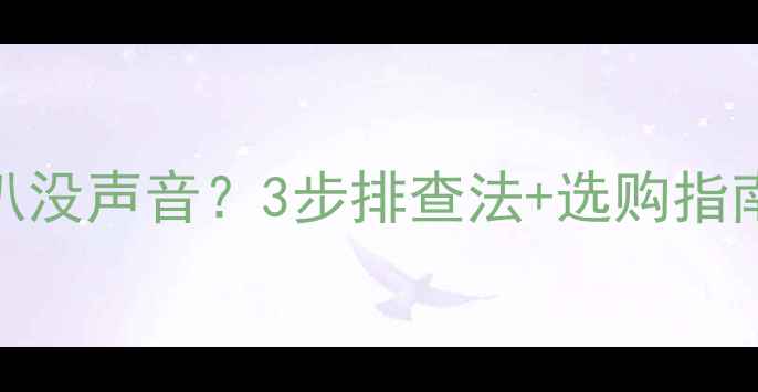 图片 功放连接小喇叭没声音？3步排查法+选购指南，新手必看！
