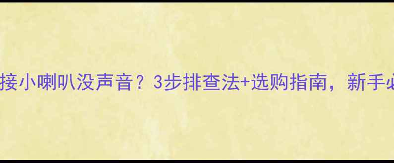图片 功放连接小喇叭没声音？3步排查法+选购指南，新手必看！1