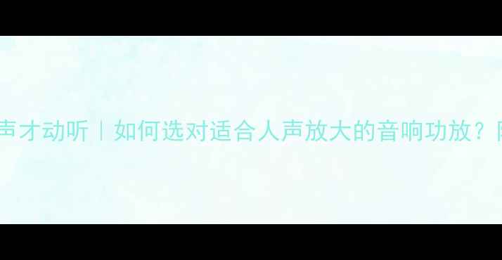 图片 功放选对人声才动听｜如何选对适合人声放大的音响功放？附避坑指南2