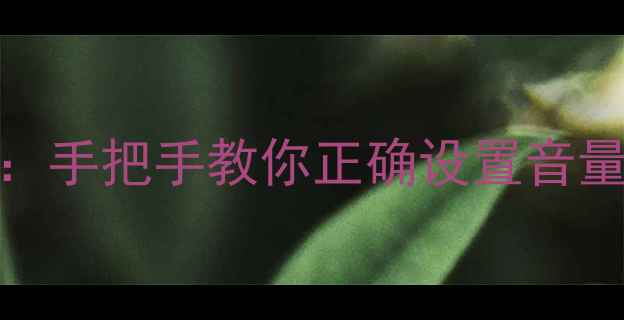 图片 功放遥控音量调小技巧：手把手教你正确设置音量控制与遥控器使用指南