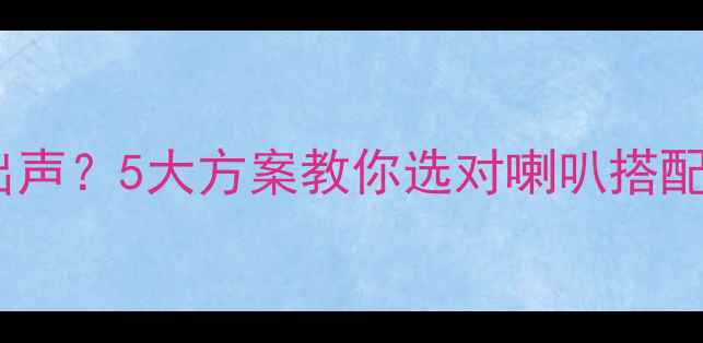图片 功放配几只音箱出声？5大方案教你选对喇叭搭配，附实测对比！2