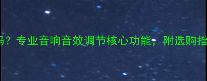 图片 功放需要Loudness功能吗？专业音响音效调节核心功能，附选购指南（含品牌实测对比）2
