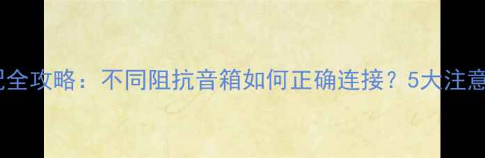 图片 功放音响阻抗匹配全攻略：不同阻抗音箱如何正确连接？5大注意事项与推荐方案1
