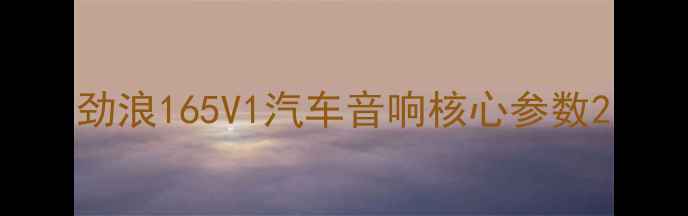 图片 劲浪165V1汽车音响核心参数2