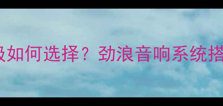 图片 劲浪套装喇叭等级如何选择？劲浪音响系统搭配技巧与性能全1