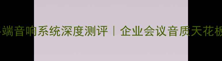图片 华平会议终端音响系统深度测评｜企业会议音质天花板怎么选？1