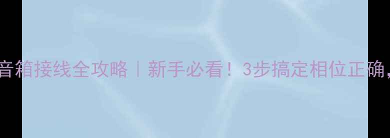 图片 单声道全频音箱接线全攻略｜新手必看！3步搞定相位正确，音质翻倍1