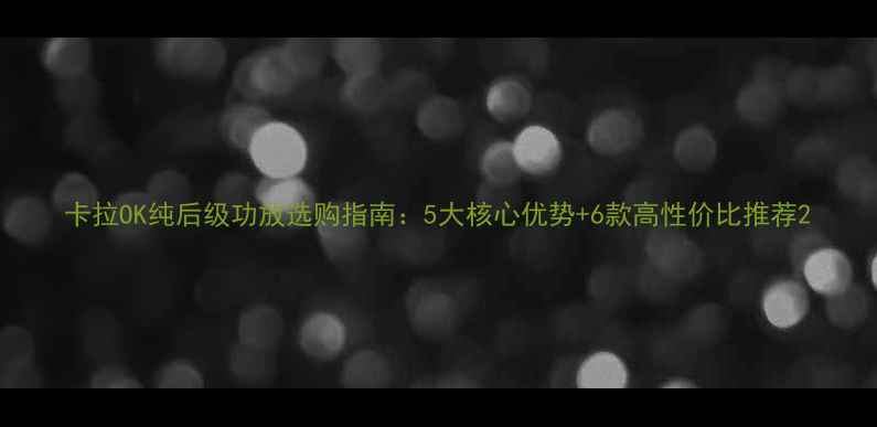 图片 卡拉OK纯后级功放选购指南：5大核心优势+6款高性价比推荐2