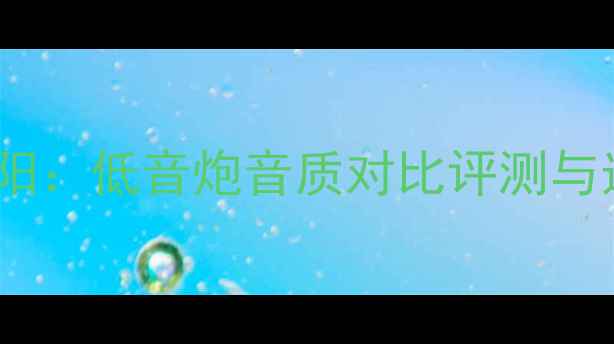 图片 卡维VS骄阳：低音炮音质对比评测与选购指南1