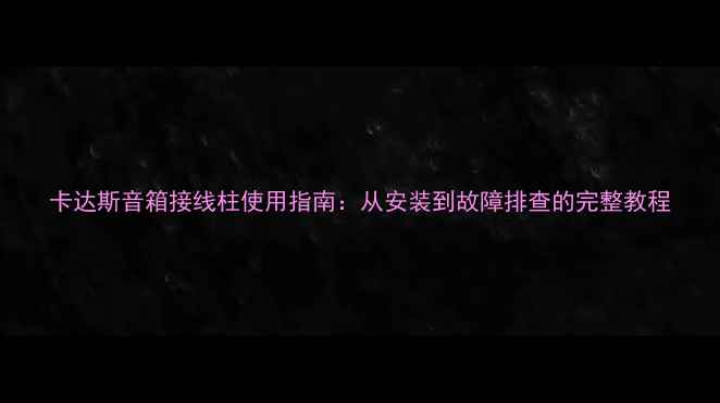 图片 卡达斯音箱接线柱使用指南：从安装到故障排查的完整教程