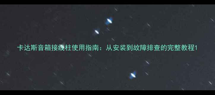 图片 卡达斯音箱接线柱使用指南：从安装到故障排查的完整教程1