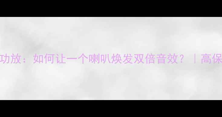 图片 双通道功放+独立功放：如何让一个喇叭焕发双倍音效？｜高保真音响进阶指南1