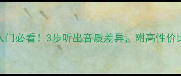 图片 发烧音响入门必看！3步听出音质差异，附高性价比器材清单