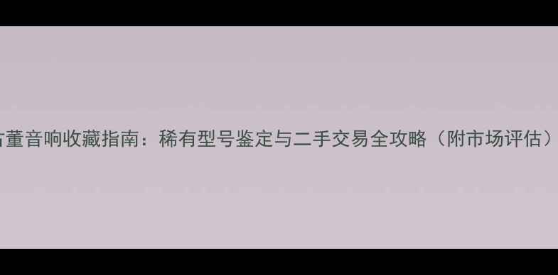 图片 古董音响收藏指南：稀有型号鉴定与二手交易全攻略（附市场评估）2